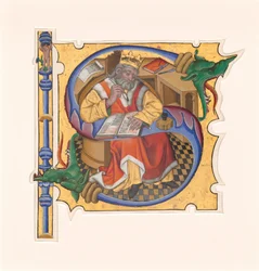 S inicial com o Rei David como Escriba