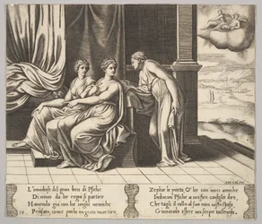 Placa 12: As irmãs da Psyche convencem-na que uma serpente dorme com ela, de 