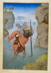 São Cristóvão carregando a Criança Cristo.