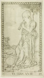 Euterpe, placa dezoito de Apolo e as Musas
