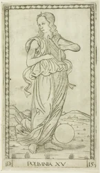 Polyhymnia, placa quinze de Apolo e as Musas