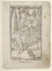 O Imperador do Tarocchi, série E: Conditions of Man,  9, antes de 1467.