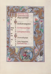 Horas da rainha Isabel, a Católica, rainha de Espanha:  Fol. 13r, dezembro