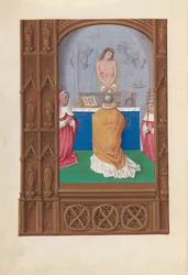 Horas da rainha Isabel, a católica, rainha da Espanha: Fol. 264v, Missa de São Gregório, c. 1500.