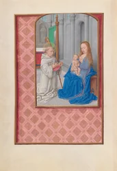 Horas da rainha Isabel, a católica, rainha da Espanha: Fol. 267v, Visão de São Bernardo, c. 1500.