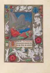 Horas da rainha Isabel, a católica, rainha da Espanha: Fol. 57r, Agonia no Jardim, c. 1500.