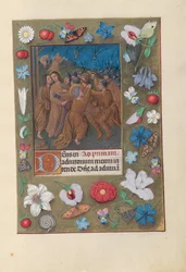 Livro de horas da rainha Isabel, a Católica, rainha de Espanha: fól. 61r, Beijo de Judas, cerca de 1500