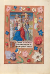 Horas da rainha Isabel, a católica, rainha da Espanha: Fol. 73r, Descida da Cruz, c. 1500.