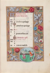 Horas da rainha Isabel, a Católica, rainha de Espanha:  Fol. 7r, junho