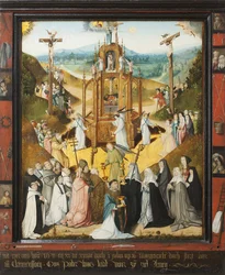 La fontaine de vie, epitaphe pour frere Clemenssoen - A Fonte da Vida. Epitáfio para o Padre Clemenssoen - Mestre da Fonte da Vida de Praga (ativo entre 1475 e 1525). Óleo sobre madeira