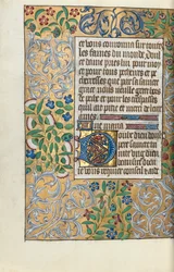 Livro de Horas de Uso de Rouen: fol. 151v, Fronteira elaborada de folhagem, c. 1470