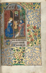 Livro de Horas de Uso de Rouen: fol. 56r, Adoração com PastoresNatividade, c. 1470