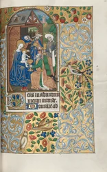 Livro de Horas de Uso de Rouen: fol. 64r, Adoração dos Magos, c. 1470