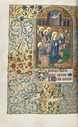 Livro de Horas de Uso de Rouen: fol. 99v, Pentecostes, c. 1470