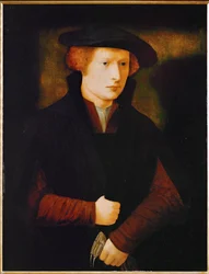 Retrato de um jovem (pintura sobre madeira de carvalho)