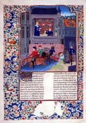 Add.35323 fol.156v Ruggiero e seus companheiros atravessam o rio, do Capítulo 1, Livro X de 