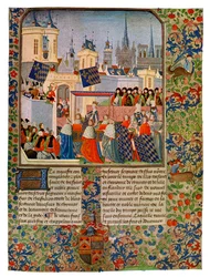 A entrada da rainha Isabella em Paris, c1385 século XV.