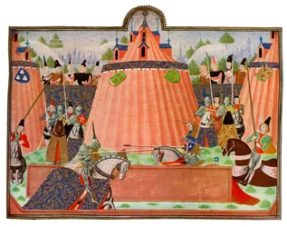 O torneio em St Inglevert, França, século XV.
