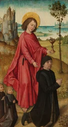 Um Doador e os seus dois Filhos com São João Evangelista, c.1480 (óleo sobre painel)