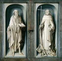 São Paulo e São Bento, painéis fechados do Tríptico da Anunciação, c.1483 (óleo sobre painel)