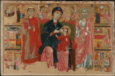 Virgem e o Menino Entronizados com os Santos Leonardo e Pedro e Cenas da Vida de São Pedro