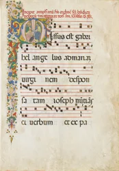 Folha de Manuscrito com São João Evangelista e São João Baptista..., segunda metade de 15 cêntimos.