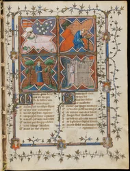 Miniatura de um manuscrito do Roman de la Rose por Guillaume de Lorris e Jean de Meun, 1353