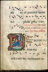 Folio de uma folha gradual, do final do século XV (tinta, tempera e folha de ouro sobre pergaminho)