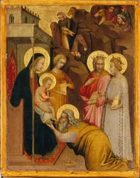 A Adoração dos Magos, c.1400-10 (têmpera de ovo e ouro sobre painel de madeira)
