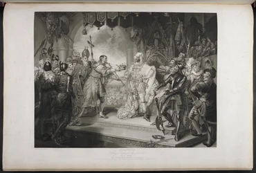 Rei Ricardo II. Ato IV. Cena I. Rei Ricardo, Bolingbroke, York, Aumerle, etc. Na Casa do Parlamento, c.1803 (gravura)