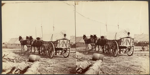 Carroça do Exército a caminho do depósito do comissário, em City Point, para o abastecimento