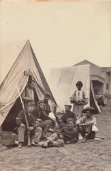 [Camp Scene with Soldiers of the 22nd New York State Militia, Harper