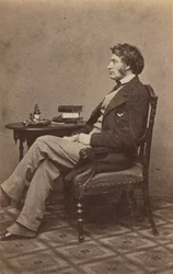 Carte-de-visite retrato de Charles Sumner, década de 1860.
