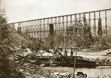 Falling Water Bridge, Nashville e Chattanooga Railroad, 1861-65