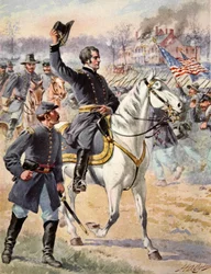 Major General Hooker na Batalha de Chancellorville, Virgínia, 3 de maio de 1863