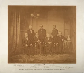 Gerentes da Câmara dos Representantes do impeachment, 1868 (foto sépia)