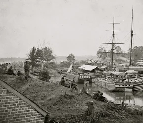 Casa Branca pousando no Pamunkey, 1862
