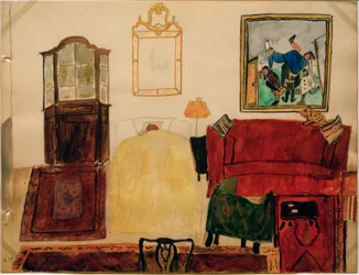 Mathilde Beckmann a dormir na sala de estar