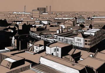 Croydon View, 2016 (tinta acrílica sobre cartão)