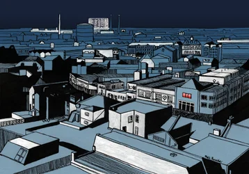 Mystery Power Cut, 2016 (tinta acrílica, digital)