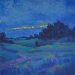 Paisagem Azul Nuvem Dourada