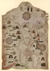 Carta do Mediterrâneo, do Mar Negro e das costas da Europa Ocidental e do noroeste de África, c. 1559