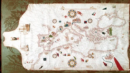 Mapa do Mar Mediterrâneo (portolan