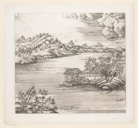 Vista de parte do Palácio Imperial de Verão em Chengde (Jehol), na China