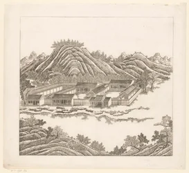 Vista de parte do Palácio Imperial de Verão em Chengde (Jehol) na China