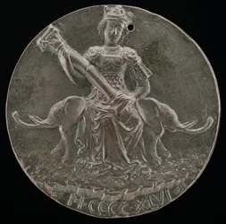 Fortitude Holding a Broken Column [reverso], 1446.