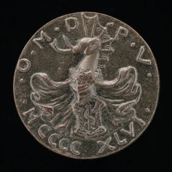 Escudo, Capacete, Crista de Elefante e Manto [reverso], 1446.