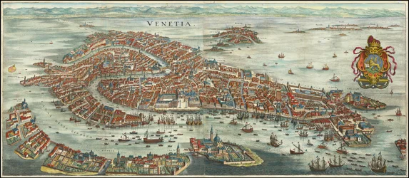 Vista aérea de Veneza de 1636 por Matthäus Merian