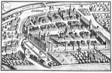 Güntzburg - extrato de Topographia Sueviae (Suábia)