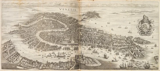 Panorama de Veneza. De Newe Archontologia cosmica por Johann Ludwig Gottfried, 1646.